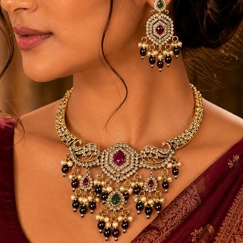 Pink Ruby Statement Choker Set