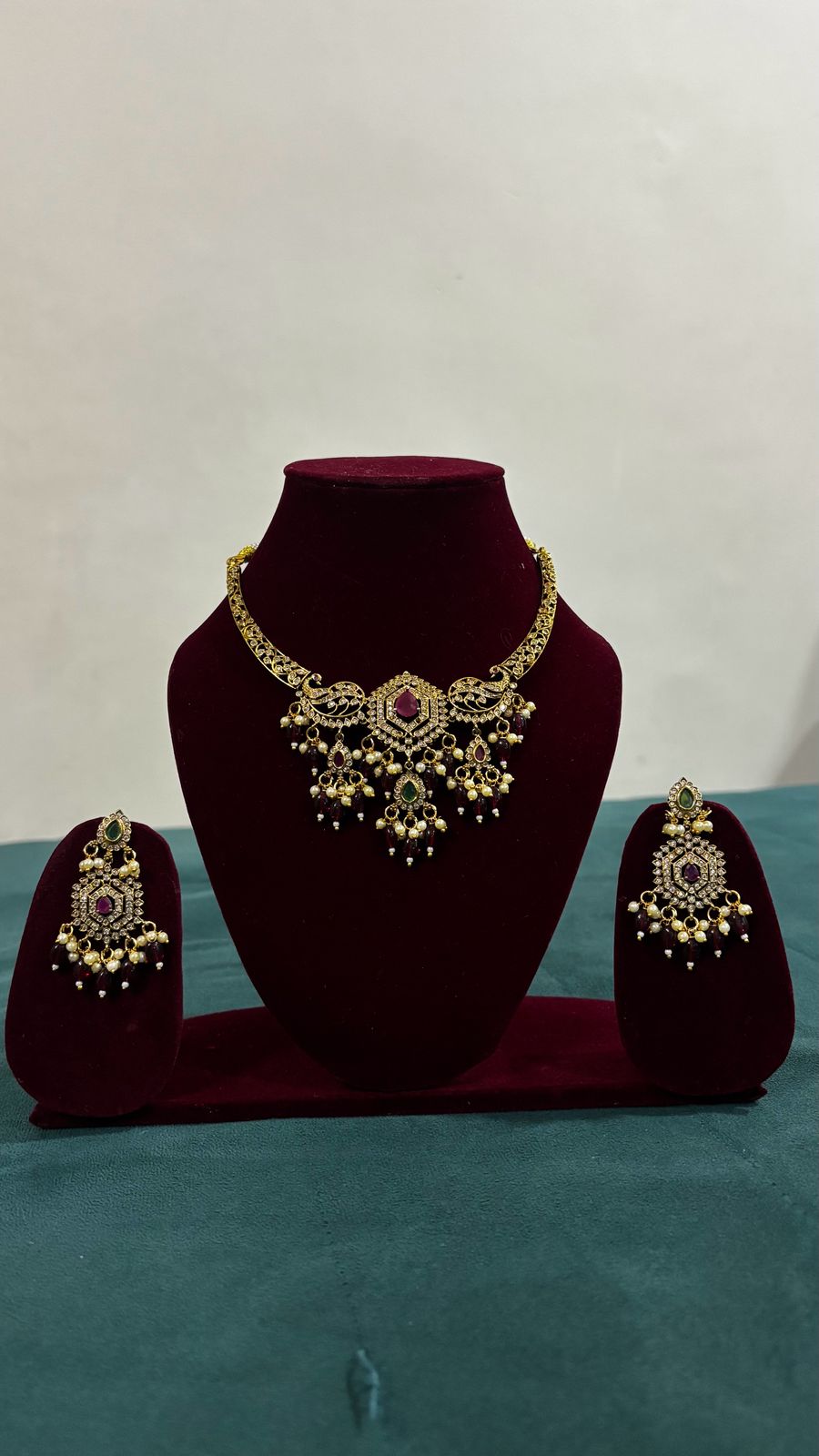 Pink Ruby Statement Choker Set